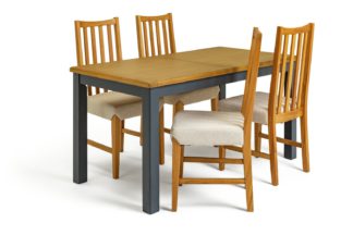 An Image of Habitat Kent Wood Veneer Dining Table & 4 Rosmond Oak Chairs