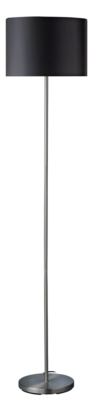 An Image of Argos Home Satin Stick Floor Lamp - Flint Grey