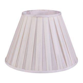 An Image of Round Box Pleat Lamp Shade - Cream - 40cm
