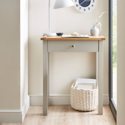 7ccca2d79f7073c363a3407f16fe90491d84e677c0acc7968282cf7920398e1c.jpg An Image of Bromley Grey Compact Desk Grey