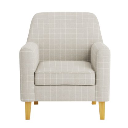 An Image of Cooper Window Pane Check Armchair Grey