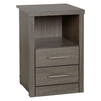 An Image of Lennon Black 2 Drawer 1 Shelf Bedside Cabinet Black