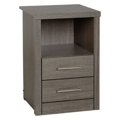 An Image of Lennon Black 2 Drawer 1 Shelf Bedside Cabinet Black