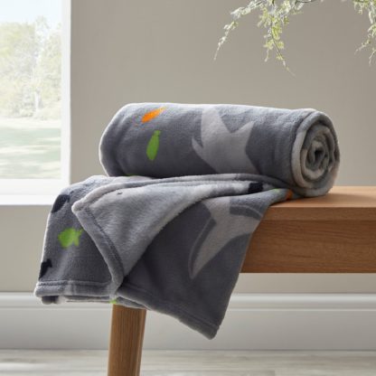 An Image of Sharks Fleece Blanket Light Grey