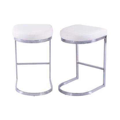 An Image of Azzaria Set of 2 Bar Stools PU Grey