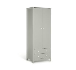 An Image of Habitat Osaka 2 Door 2 Drawer Wardrobe - Soft Grey