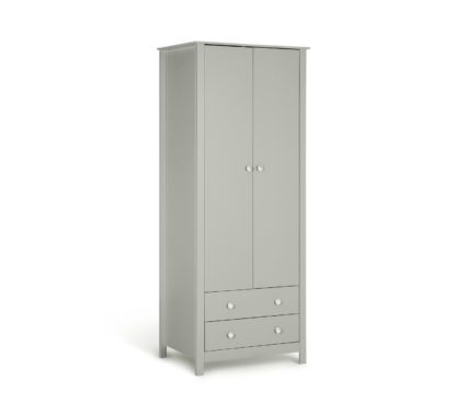 An Image of Habitat Osaka 2 Door 2 Drawer Wardrobe - Soft Grey