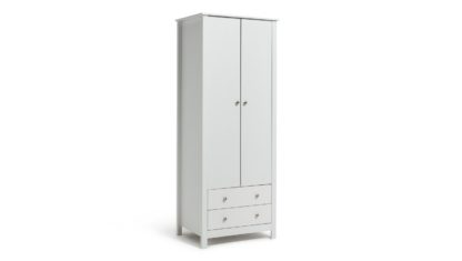 An Image of Habitat Osaka 2 Door 2 Drawer Wardrobe - Soft Grey