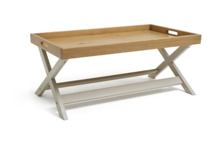 An Image of Habitat Bournemouth Tray Coffee Table - Light Grey