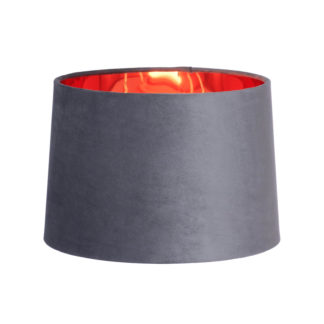 An Image of Velvet Taper Lamp Shade - Grey - 30cm