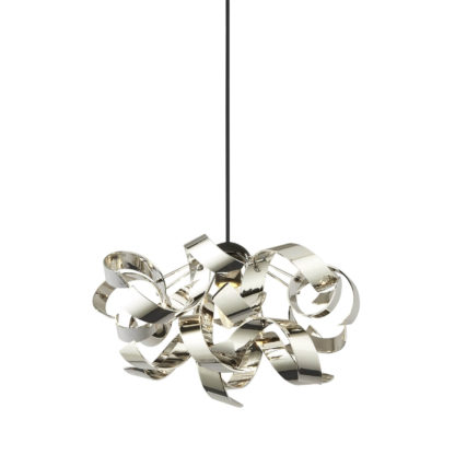 An Image of Sputnik Ribbon Easy Fit Pendant Light Shade - Chrome