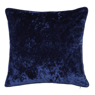 An Image of Crushed Velvet Cushion - Navy