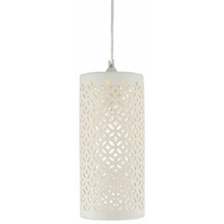 An Image of Zama Tile Effect Porcelain Easy Fit Lamp Shade - Cream