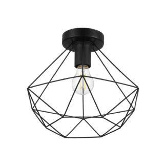 An Image of Eglo Tarbes Flush Light - Black