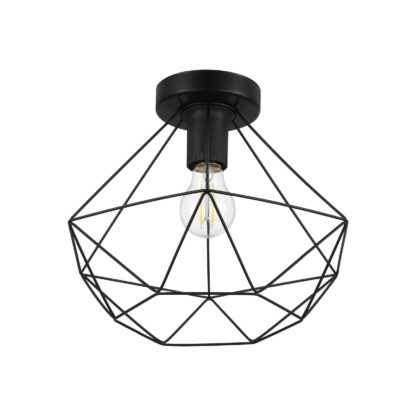 An Image of Eglo Tarbes Flush Light - Black