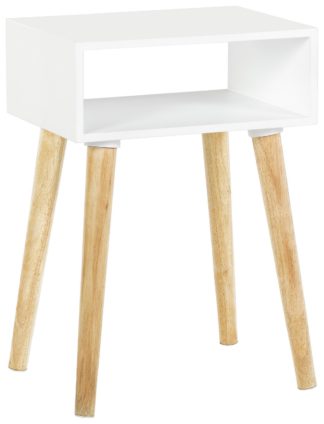 An Image of Habitat Cato Solid Wood Side Table - White