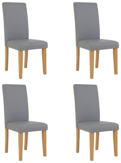 An Image of Argos Home Pair of Midback Dining Chairs - Grey