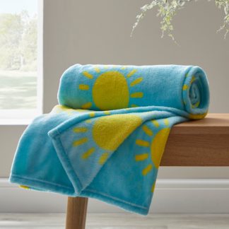 An Image of Sunshine Fleece Blanket Light Blue