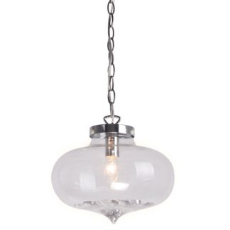 An Image of Glass Pendant Light with Crystal Beads