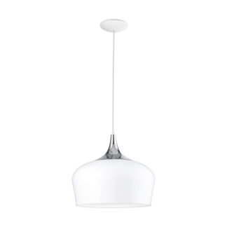 An Image of Eglo Obregon Pendant Light - White & Chrome