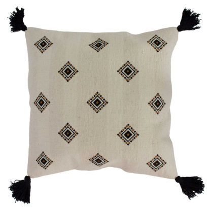 An Image of Embroidered Tassel Cushion