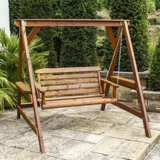 An Image of Anchor Fast Wooden Rustic 2 Seater Hammock FSC
