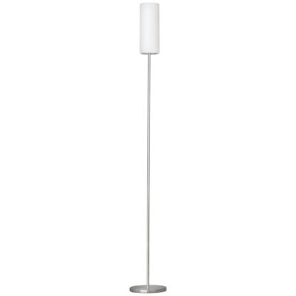 An Image of Eglo Troy 3 Floor Lamp - Satin Nickel