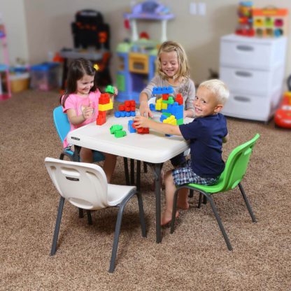 An Image of Lifetime Children's Stacking Chair - Lime Green (Pack of 4)