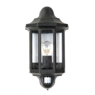 An Image of Lutec Corniche 60W PIR Wall Light - Black