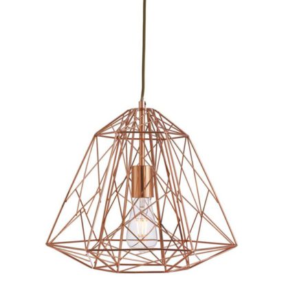 An Image of Geometric Copper Cage Pendant Light