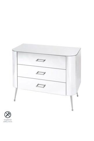 An Image of Mason Mirrored Chest of Drawers – Shiny Silver Legs