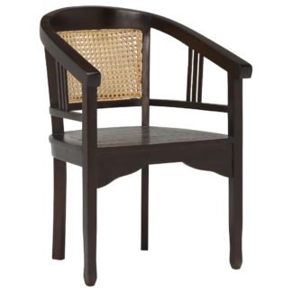 An Image of Batur Dining Chair With Arms, Seba Dark Wood