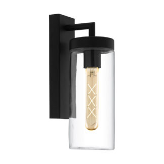 An Image of Eglo Bovolone Black Steel Exterior Wall Light