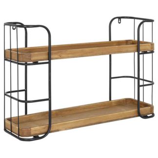 An Image of Two Tier Industrial Wall Shelf