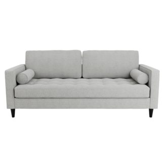 An Image of Zoe Boucle 3 Seater Sofa Light Grey