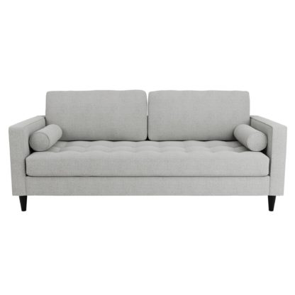 An Image of Zoe Boucle 3 Seater Sofa Light Grey