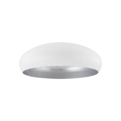 An Image of Eglo Mogano Modern Metallic Easyfit Shade - White & Silver