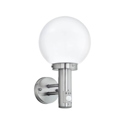 An Image of Eglo Nisia Outdoor Wall Light With PIR - Stainless Steel