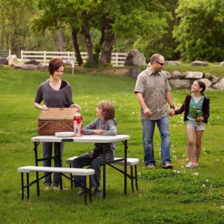 An Image of Lifetime Folding Picnic Table with Benches