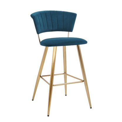 949ff4e806fe55a9d18fcd361819594b7338904e4e1997ce1fab944ffaca4fb7-1.jpg An Image of Kendall Velvet Bar Stool Black