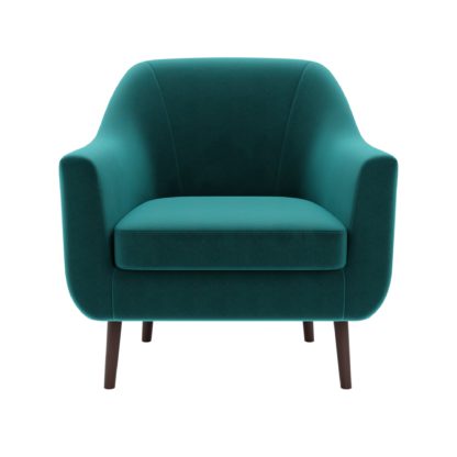 An Image of Eddie Eco Velvet Tub Chair Olive (Green)