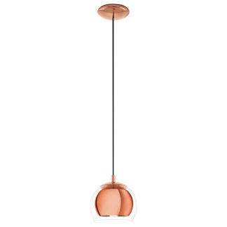 An Image of Eglo Rocamar 1 Light Pendant Light - Copper