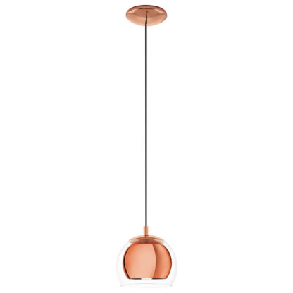 An Image of Eglo Rocamar 1 Light Pendant Light - Copper