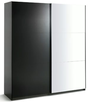 An Image of Habitat Tokyo 2 Door Mirror Sliding Wardrobe - Anthracite