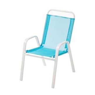 An Image of Homebase Kids Metal Stacking Chair - Blue