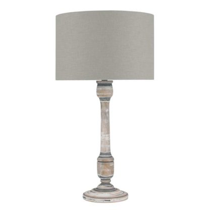 An Image of Mango Wood Table Lamp, Grey and Whitewash