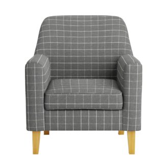 An Image of Cooper Window Pane Check Armchair Grey