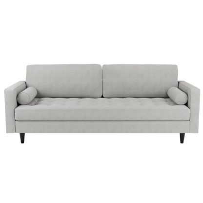 An Image of Zoe Boucle 4 Seater Sofa Light Grey