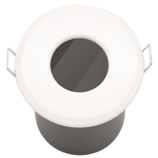 An Image of Fixed Fire Rated IP65 Single Downlight - White Finish