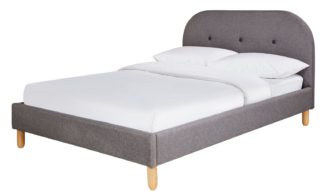 An Image of Habitat Elin Small Double Bed Frame - Light Grey